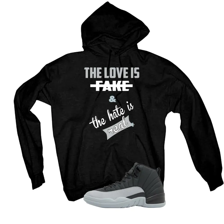 Air Jordan 12 Black/Wolf Grey Black T-Shirt (Love is Fake)| illcurrency