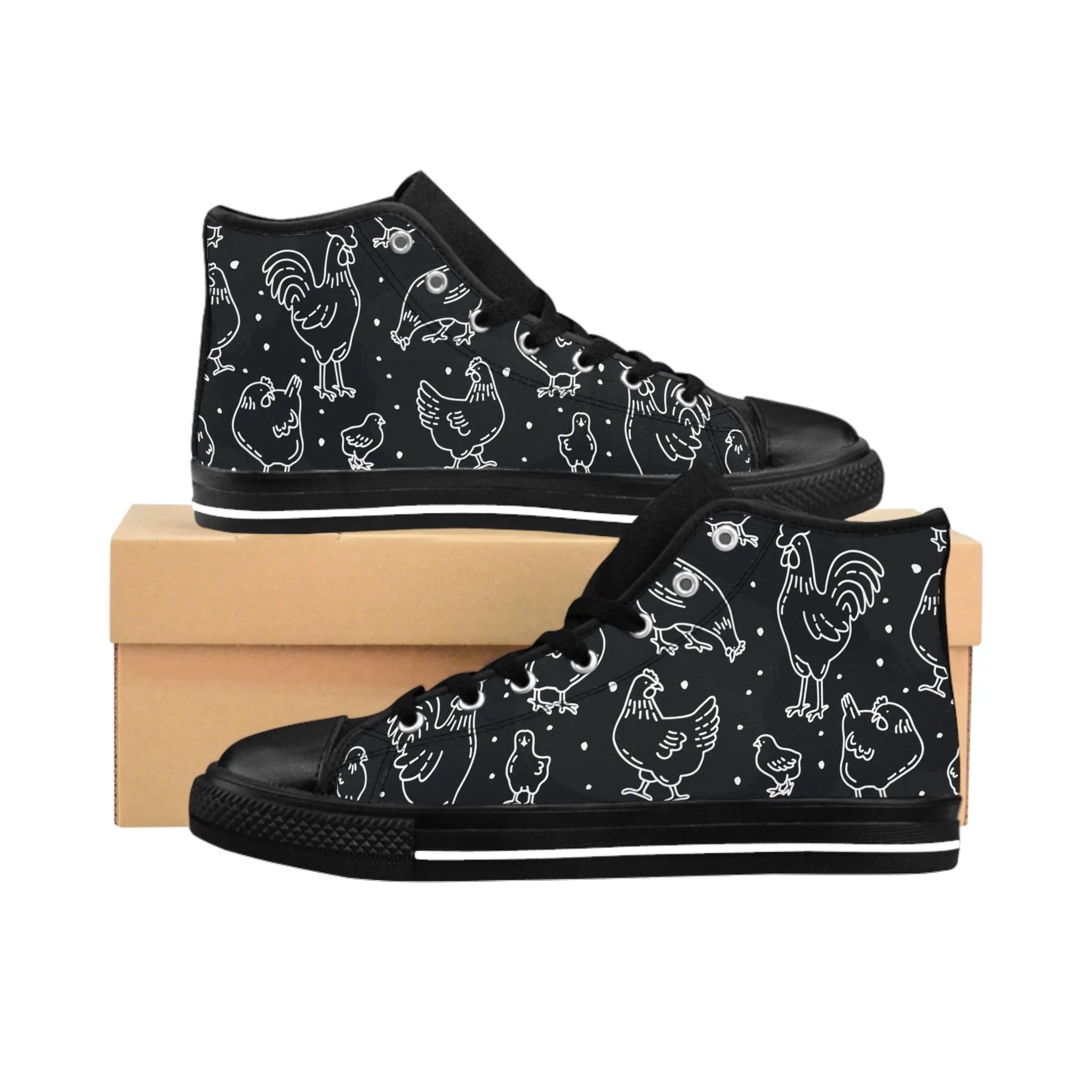 Black Roosters Women's Classic Sneakers