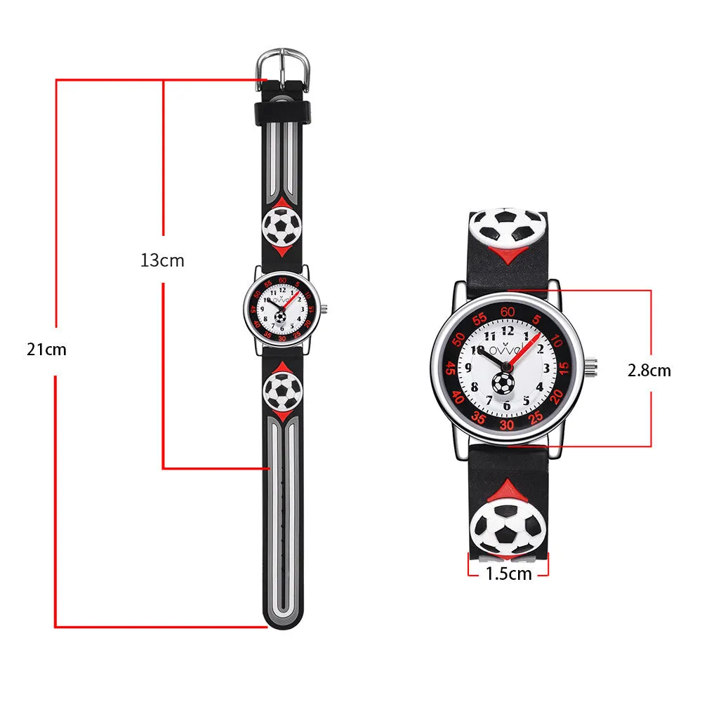 Boys Analog Watch - Black Soccer