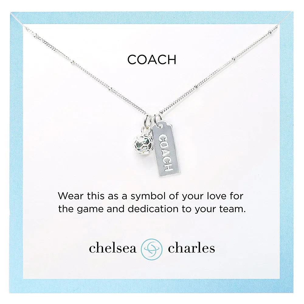 CC Sport Soccer Coach Charm Necklace