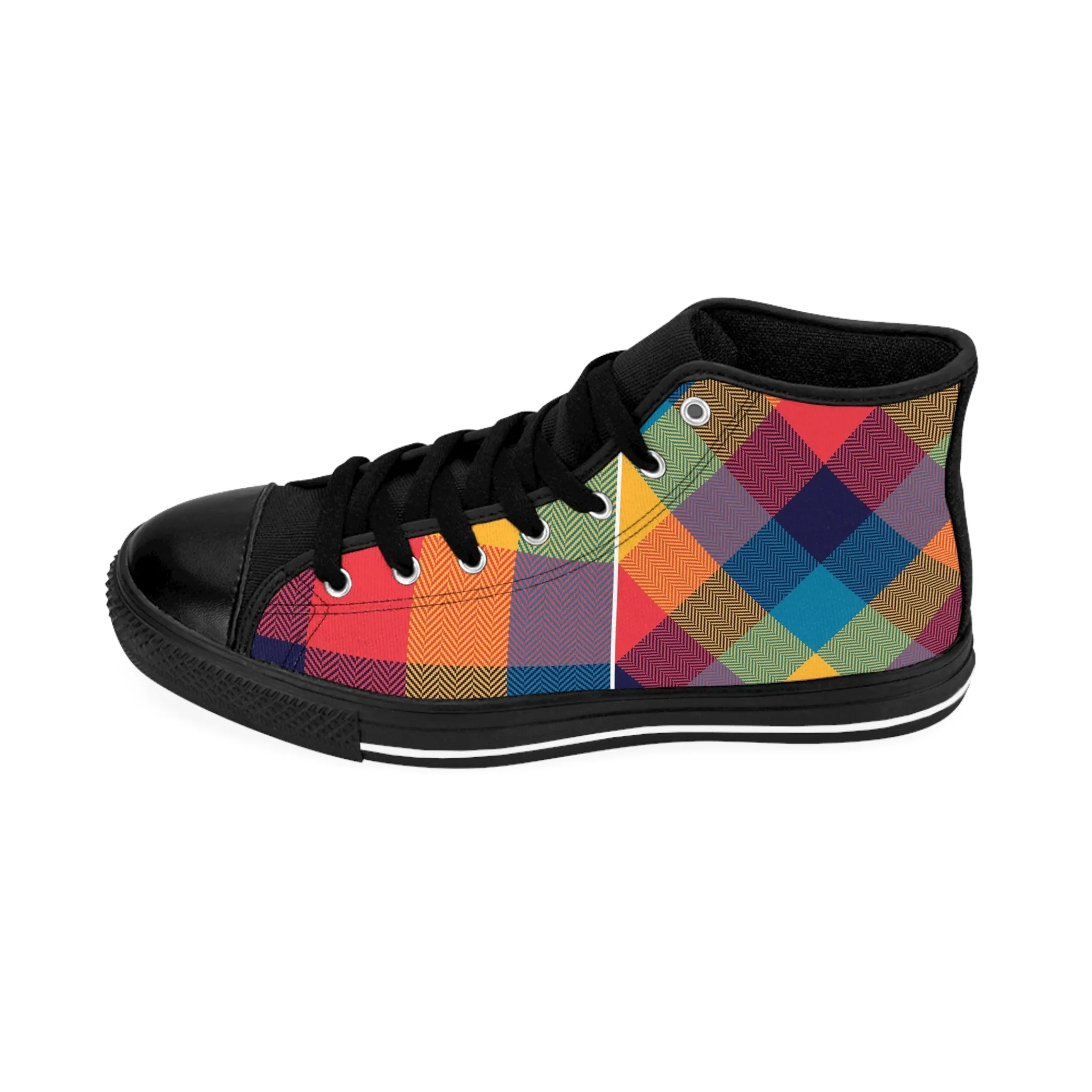 Colorful Plaid Pattern Women's Classic Sneakers