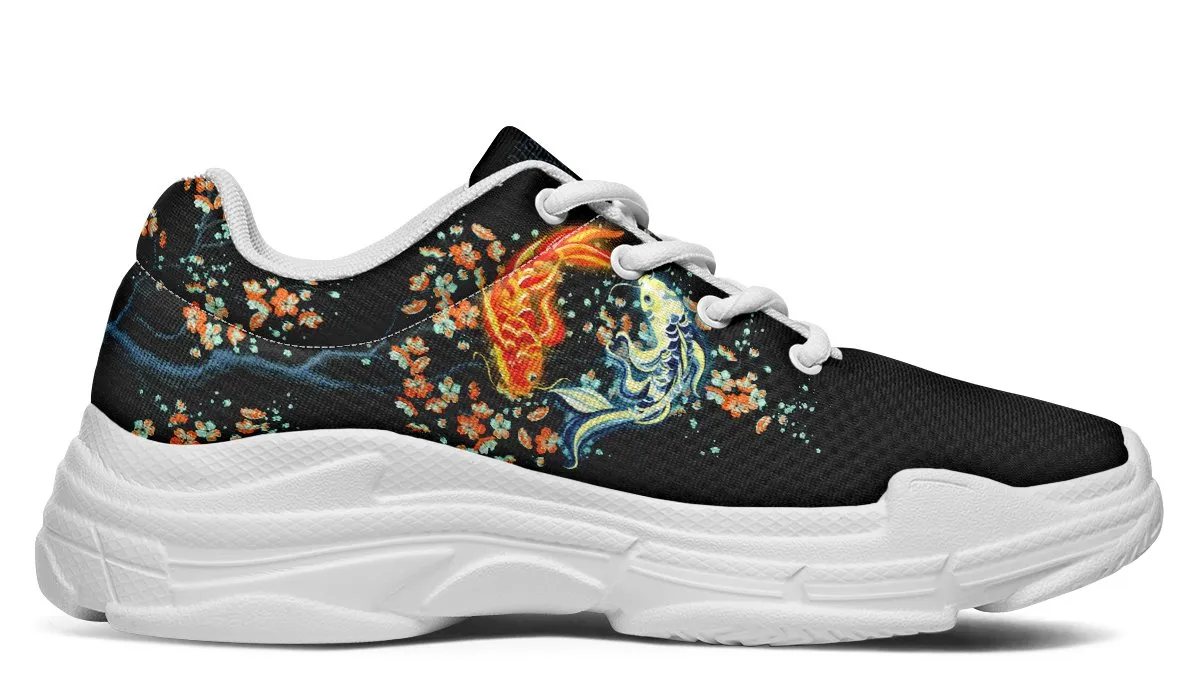 Glowing Koi And Cherry Blossom Blk