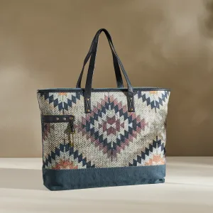 Mona B Upcycled Canvas Large Canvas Handbag for Women | Tote Bag | Crossbody Bag for Grocery, Shopping, Travel | Stylish Vintage Shoulder Bags for Women: Medallion