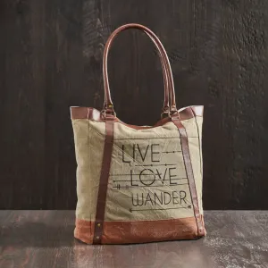 Mona B Upcycled Canvas Large Canvas Handbag for Women | Tote Bag for Grocery, Shopping, Travel | Stylish Vintage Shoulder Bags for Women: Live Love