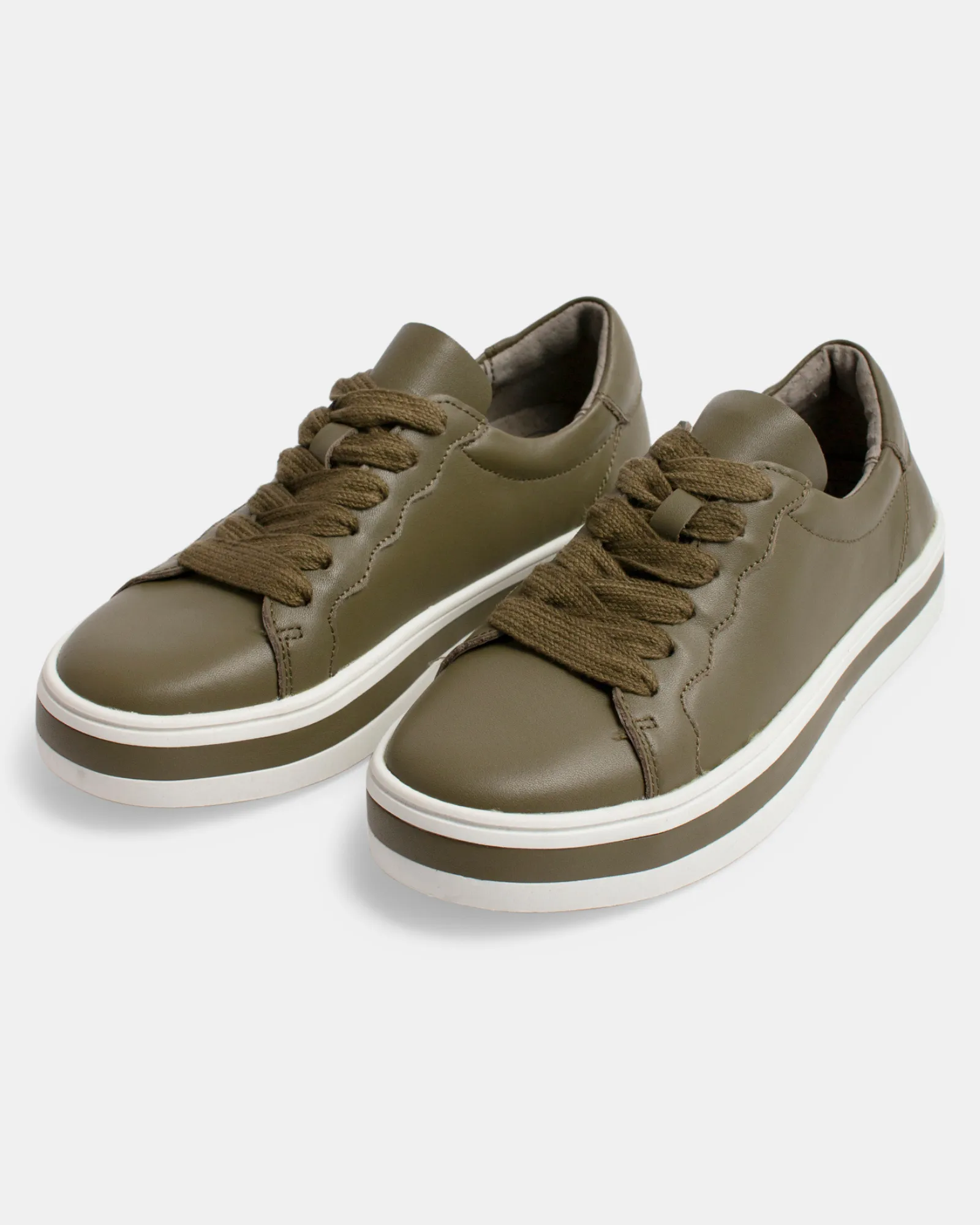 Sass Leather Sneaker - Olive