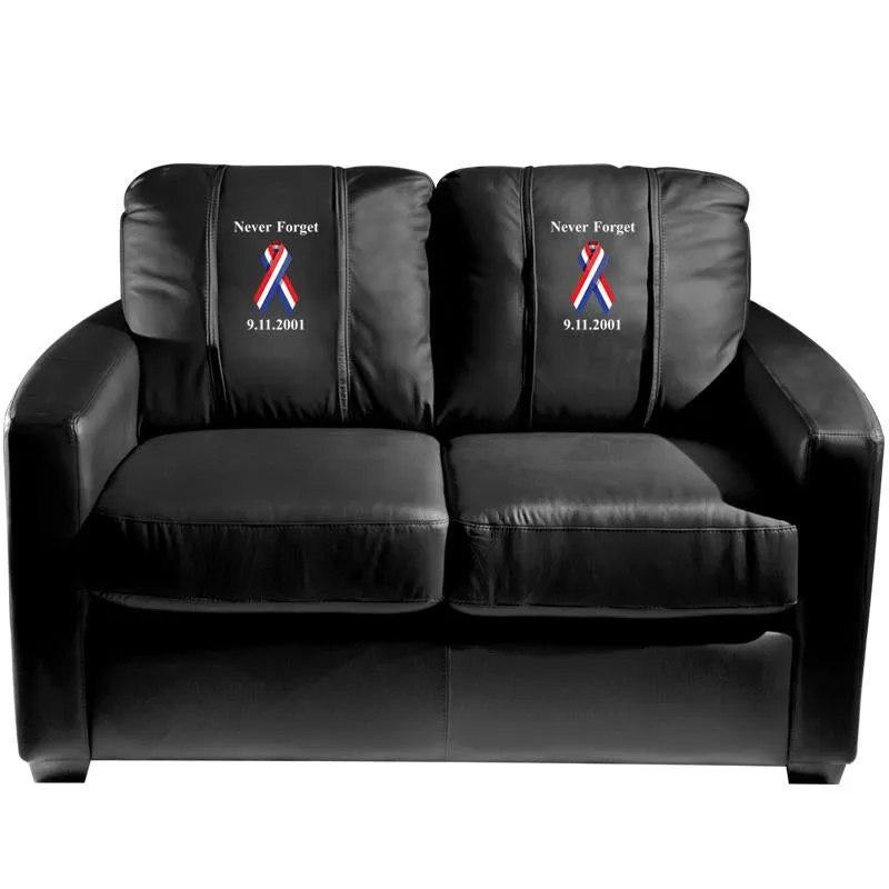 Silver Loveseat with Soccer Ball Logo Panel