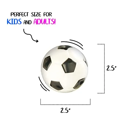 Soccer Sports Stress Balls Bulk Pack of 12 Relaxable 2" Stress Relief Soccer Squeeze